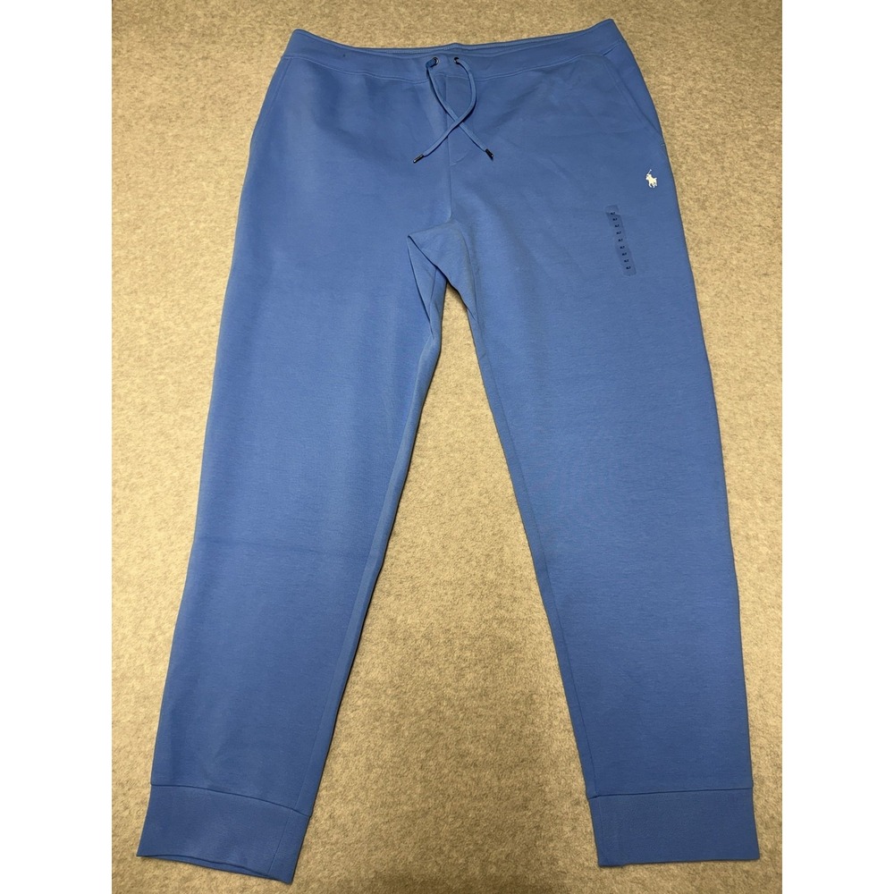 Polo Ralph Lauren Sweatpants Mens XLT Blue Knit Joggers Drawstring Pockets
